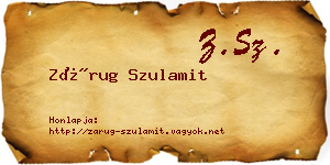 Zárug Szulamit névjegykártya